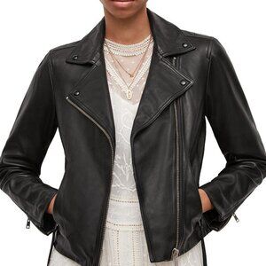 Allsaints Dalby Biker Leather Moto Jacket Size US8